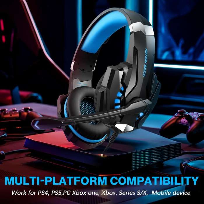 KOTION EACH G9000 Pro On-Ear Gaming Headset with Mic, Cable Length: About 2.1m(Black Blue)