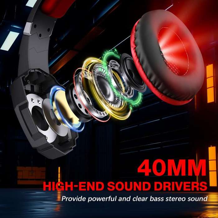 KOTION EACH G9000 Pro On-Ear Gaming Headset with Mic, Cable Length: About 2.1m(Black Red)