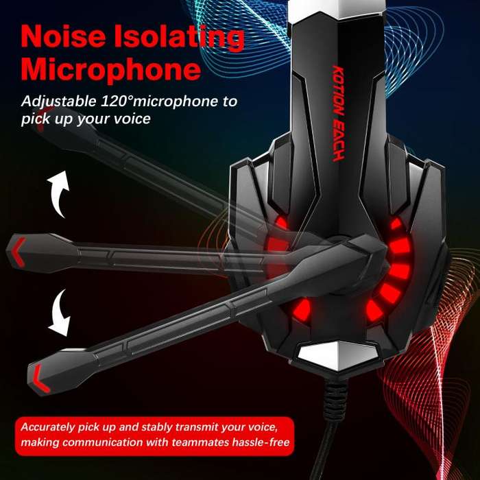 KOTION EACH G9000 Pro On-Ear Gaming Headset with Mic, Cable Length: About 2.1m(Black Red)