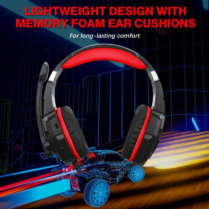 KOTION EACH G9000 Pro On-Ear Gaming Headset with Mic, Cable Length: About 2.1m(Black Red)