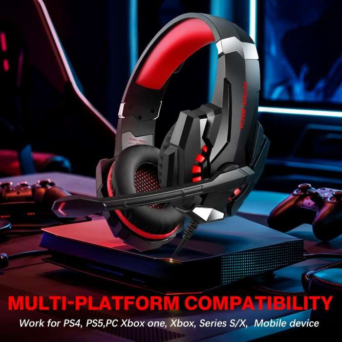 KOTION EACH G9000 Pro On-Ear Gaming Headset with Mic, Cable Length: About 2.1m(Black Red)