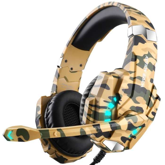KOTION EACH G9000 Pro On-Ear Gaming Headset with Mic, Cable Length: About 2.1m(Camouflage Yellow)