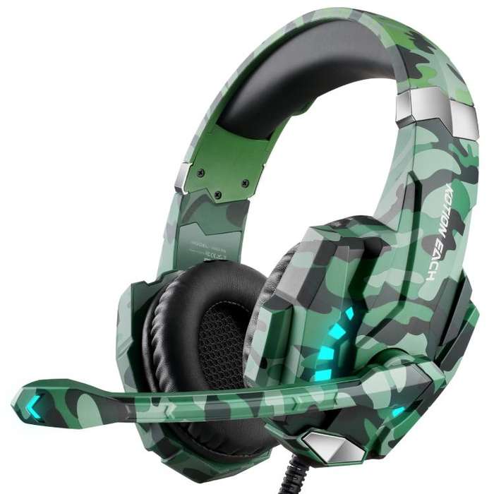 KOTION EACH G9000 Pro On-Ear Gaming Headset with Mic, Cable Length: About 2.1m(Camouflage Green)