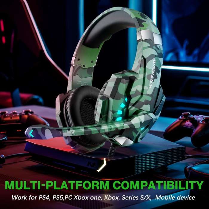 KOTION EACH G9000 Pro On-Ear Gaming Headset with Mic, Cable Length: About 2.1m(Camouflage Green)