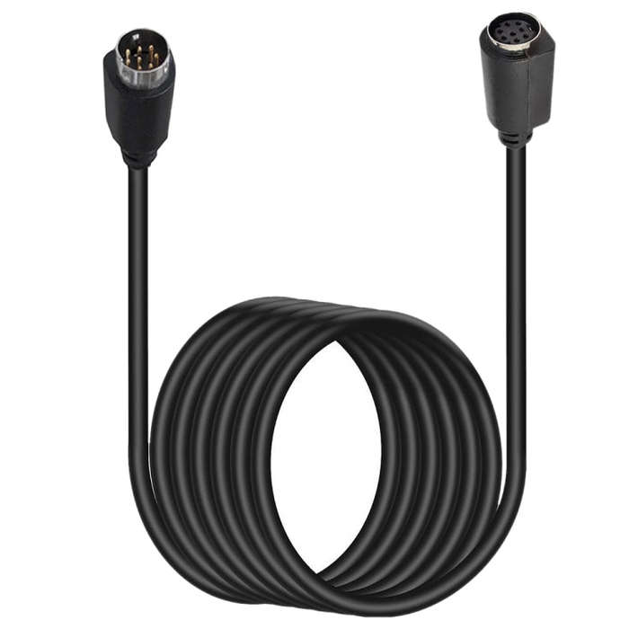90 Degree mini DIN 8 Pin TV Audio Adapter Cable S-Video TV Box Cable, Length:0.5m(Black)