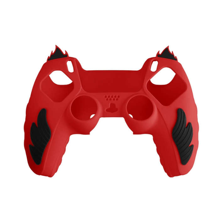 For Sony PS5 Flame Silicone Gamepad Protective Case(Red)