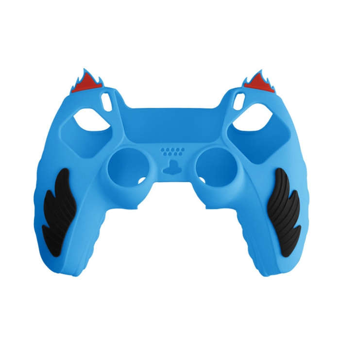 For Sony PS5 Flame Silicone Gamepad Protective Case(Blue)