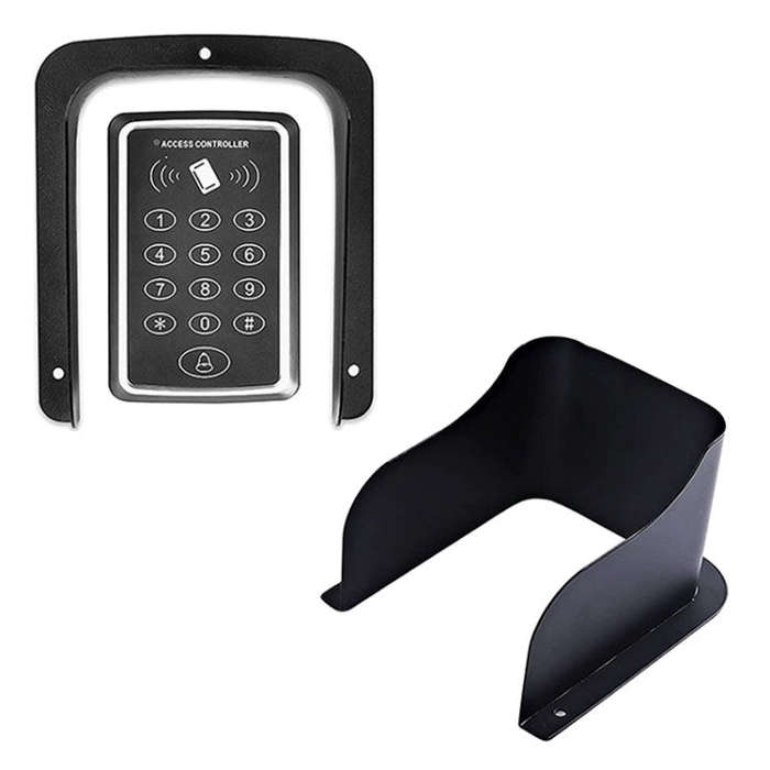 FS-2309 Outdoor Rainproof Cover for Video Doorbell Metal Wind and Sun Protection Box(Black)