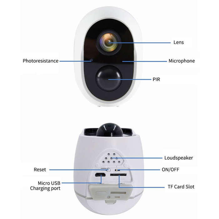 Home Ultra-HD Infrared Night Vision WiFi Surveillance Camera, Memory Card:64GB(EU Plug)