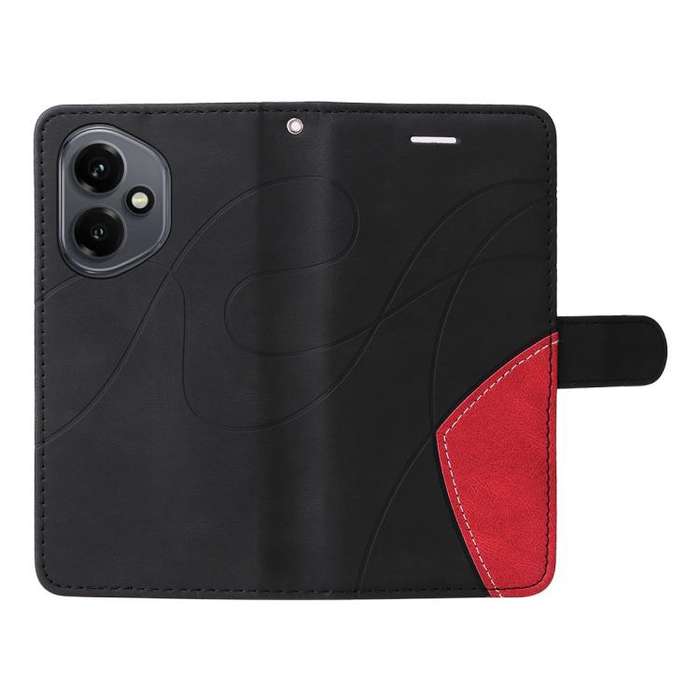 For Honor 400 Global 156.5mm Dual-color Splicing Flip Leather Phone Case(Black)