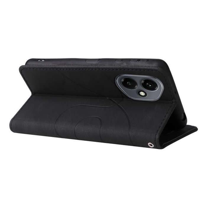 For Honor 400 Global 156.5mm Dual-color Splicing Flip Leather Phone Case(Black)