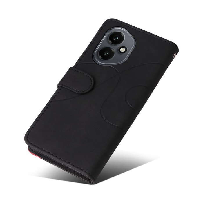 For Honor 400 Global 156.5mm Dual-color Splicing Flip Leather Phone Case(Black)