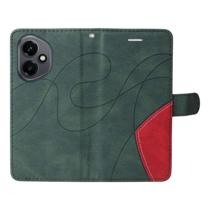 For Honor 400 Global 156.5mm Dual-color Splicing Flip Leather Phone Case(Green)