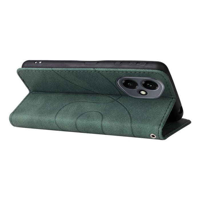 For Honor 400 Global 156.5mm Dual-color Splicing Flip Leather Phone Case(Green)