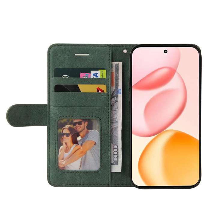 For Honor 400 Global 156.5mm Dual-color Splicing Flip Leather Phone Case(Green)