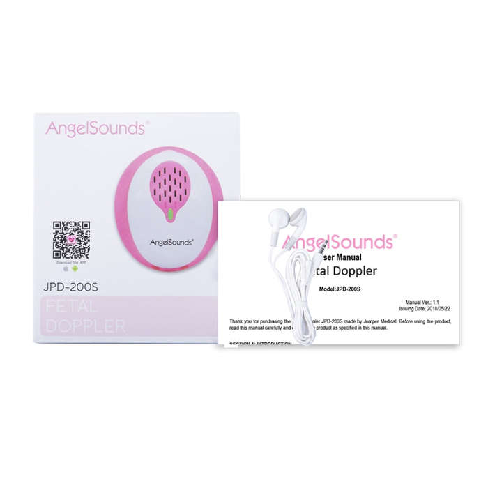 AngelSounds JPD-200S Bluetooth 4.0 Pregnant Women Home Fetal Doppler Heart Rate Monitor(Pink White)