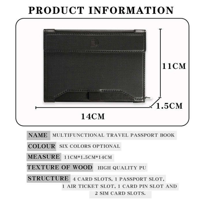 Multifunctional Travel Document Bag RFID Anti-Theft Passport Book(Dark Purple)