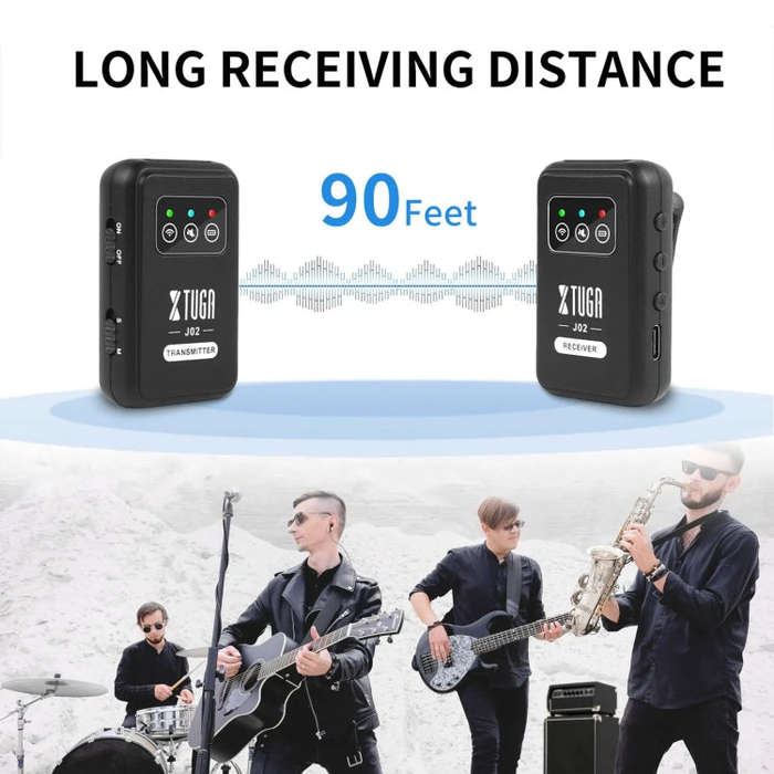 XTUGA J02 2.4G Stereo Wireless In-Ear Mini Monitor System with Transmitter & Receiver(Black)