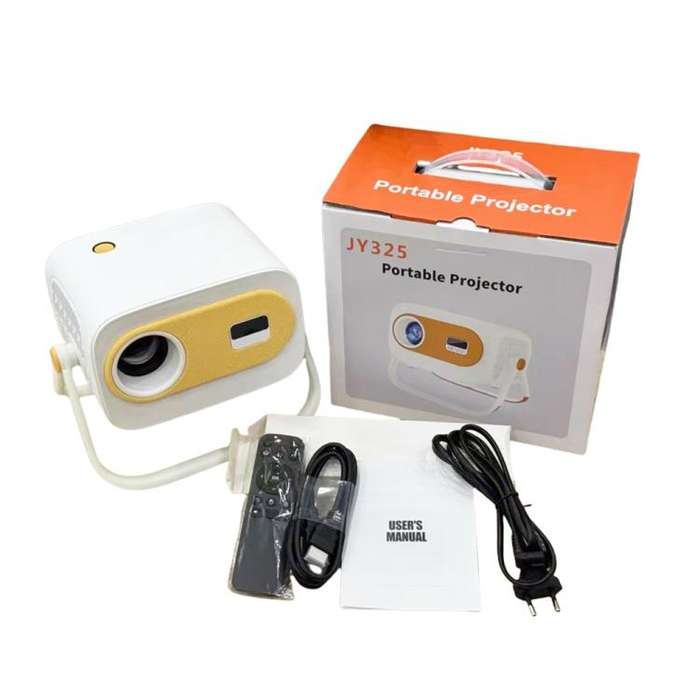 JY325 1280 x 720P 200ANSI Amlogic H713 CPU Android 11.0 Portable Projector, EU Plug(White)