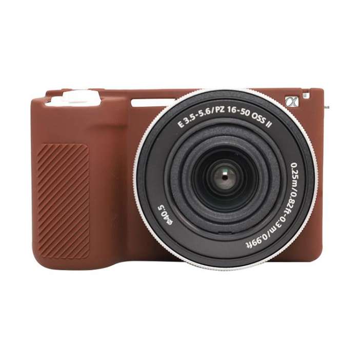 For Sony ZV-E10 II / ZV-E10M2 Glossy Soft Silicone Protective Case(Coffee)