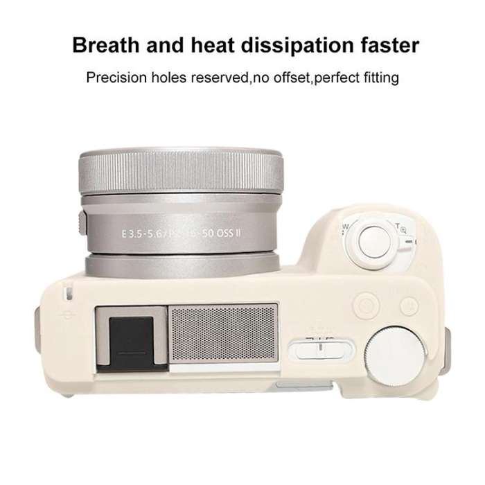 For Sony ZV-E10 II / ZV-E10M2 Glossy Soft Silicone Protective Case(Beige)
