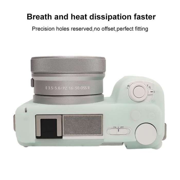 For Sony ZV-E10 II / ZV-E10M2 Litchi Texture Soft Silicone Protective Case(Jelly Green)