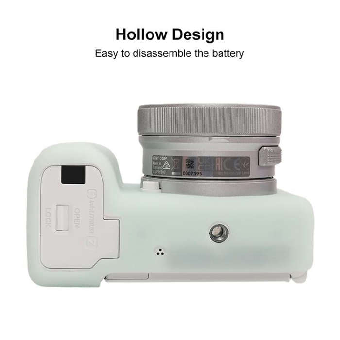 For Sony ZV-E10 II / ZV-E10M2 Litchi Texture Soft Silicone Protective Case(Jelly Green)
