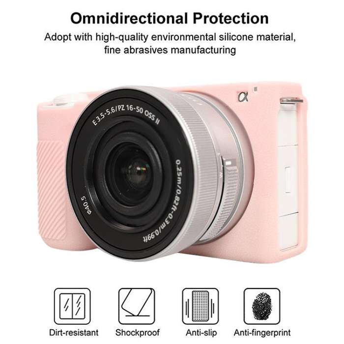 For Sony ZV-E10 II / ZV-E10M2 Litchi Texture Soft Silicone Protective Case(Light Pink)