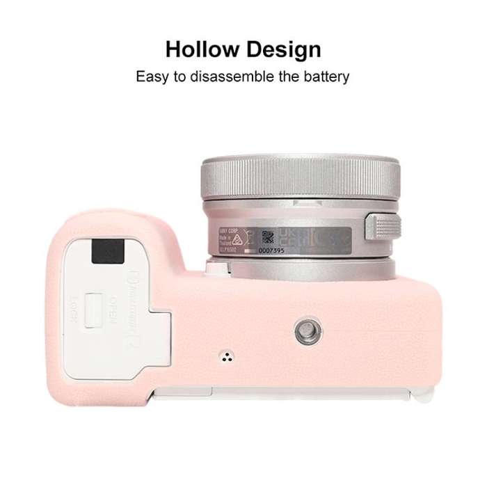 For Sony ZV-E10 II / ZV-E10M2 Litchi Texture Soft Silicone Protective Case(Light Pink)