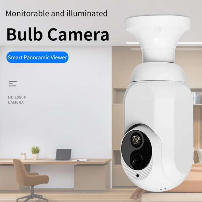 1080P Bulb Type WiFi Surveillance Camera Support Night Vision & Two-way Intercom & Motion Detecti...