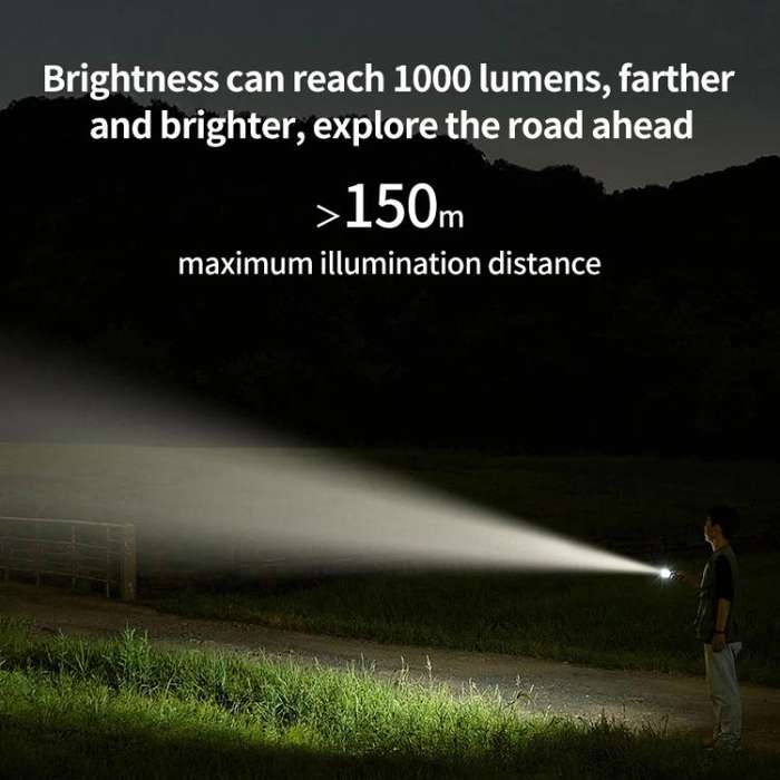 Original Xiaomi Mijia Multifunctional Portable Flashlight 1000LM IP65 Protection(Metal Grey)