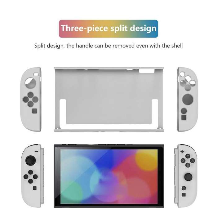 For Nintendo Switch 2  Detachable X-pattern Protective Case with Holder(White)