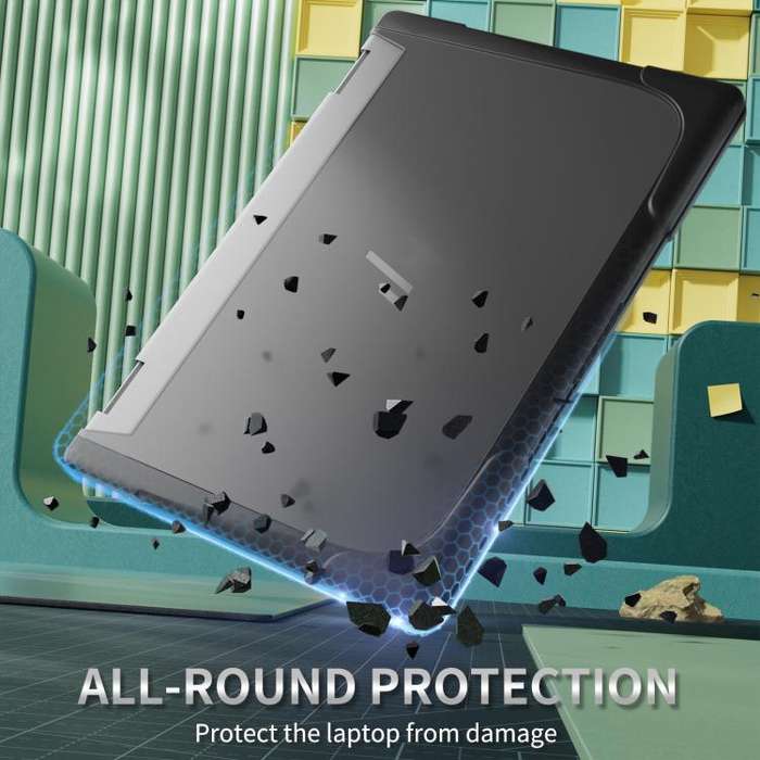 For HP ENVY X360-14 2024 TPU + PC Two-color Anti-fall Laptop Protective Case(Black)