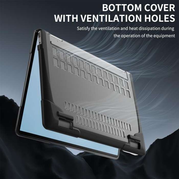 For HP ENVY X360-14 2024 TPU + PC Two-color Anti-fall Laptop Protective Case(Black)