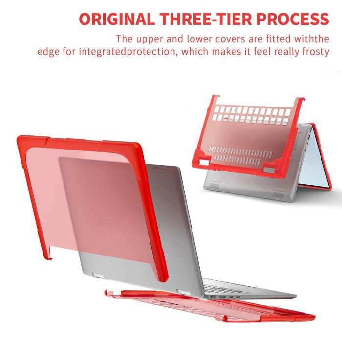 For HP ENVY X360-14 2024 TPU + PC Two-color Anti-fall Laptop Protective Case(Red)