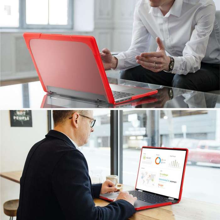 For HP ENVY X360-14 2024 TPU + PC Two-color Anti-fall Laptop Protective Case(Red)