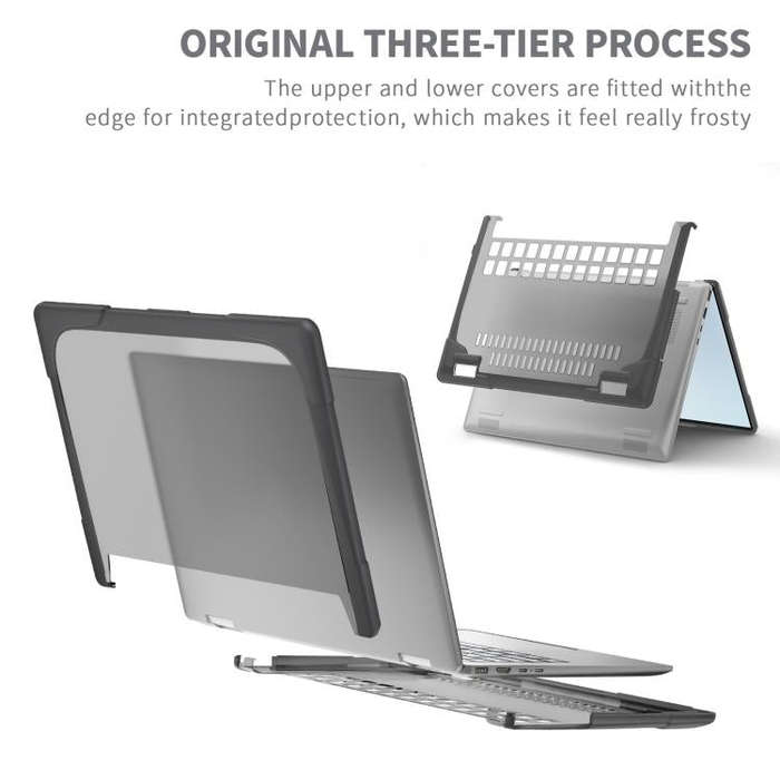 For HP ENVY X360-14 2024 TPU + PC Two-color Anti-fall Laptop Protective Case(Grey)