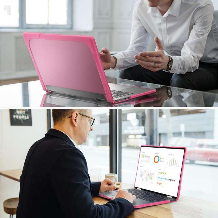 For HP ENVY X360-14 2024 TPU + PC Two-color Anti-fall Laptop Protective Case(Rose Red)