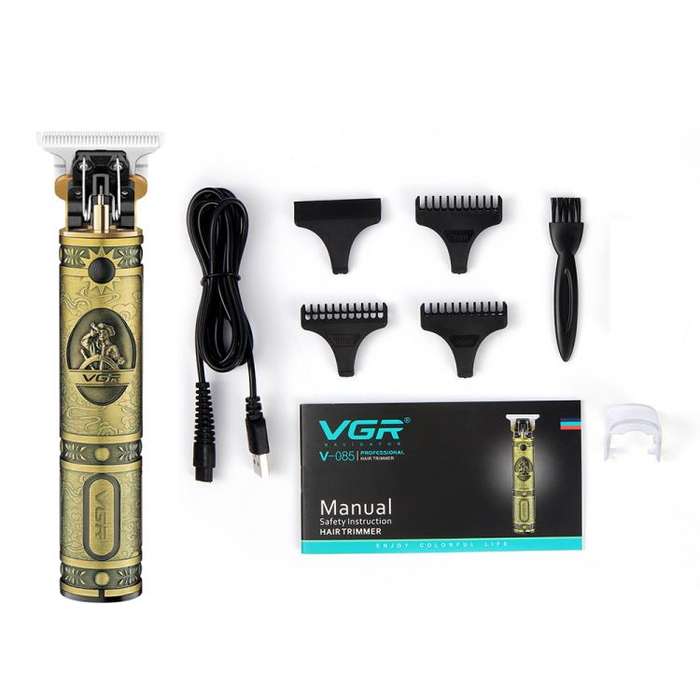 VGR V-085 Vintage Hairstyles Carving USB Electric Hair Clipper(Gold)
