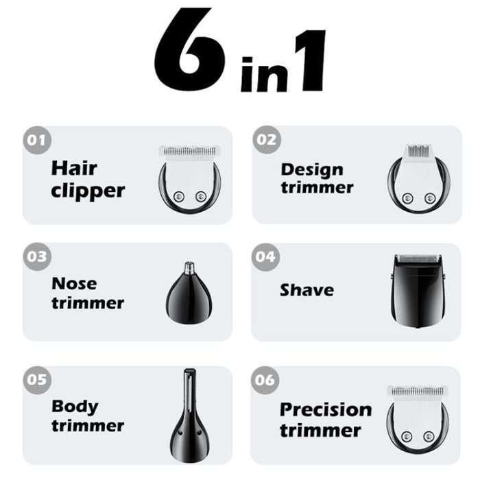 VGR V-106 6-in-1 Digital Display Electric Hair Clipper Kit(Gold)
