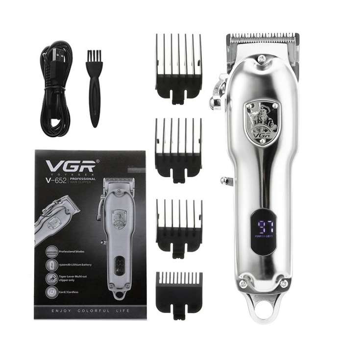 VGR V-652 Professional Digital Display USB Electric Hair Clipper(Silver)