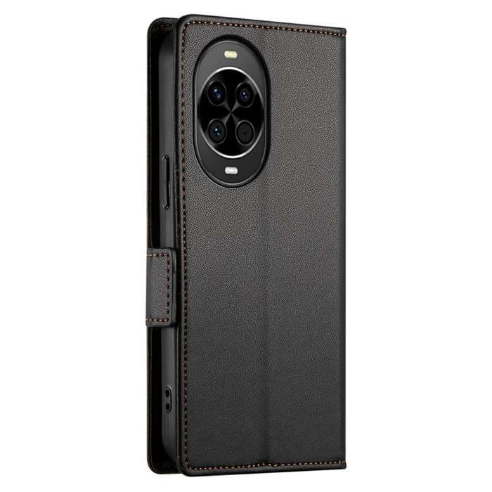 For Huawei nova 14 Side Buckle Magnetic Frosted Leather Phone Case(Black)