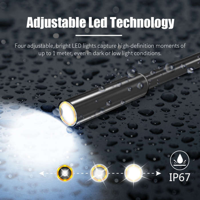 5.5mm 1080P IP68 Waterproof 4.3 inch Screen Single Camera Digital Endoscope, Line Length:2m