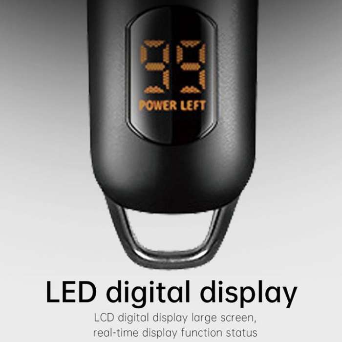 VGR V-971 Graffiti Design LED Digital Display USB Electric Hair Clipper(White)