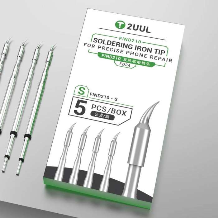 2uul 5 in 1 Soldering Iron Tips for Most C210 Soldering Station, Model:FD24 S