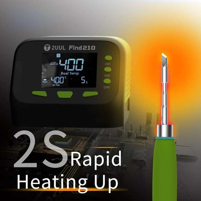 2uul FD01 Find210 60W High-Power AC Transformer Soldering Station, Plug:UK Plug