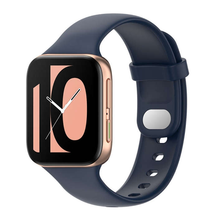 For OPPO Watch 46mm Silicone Watch Band(Midnight Blue)
