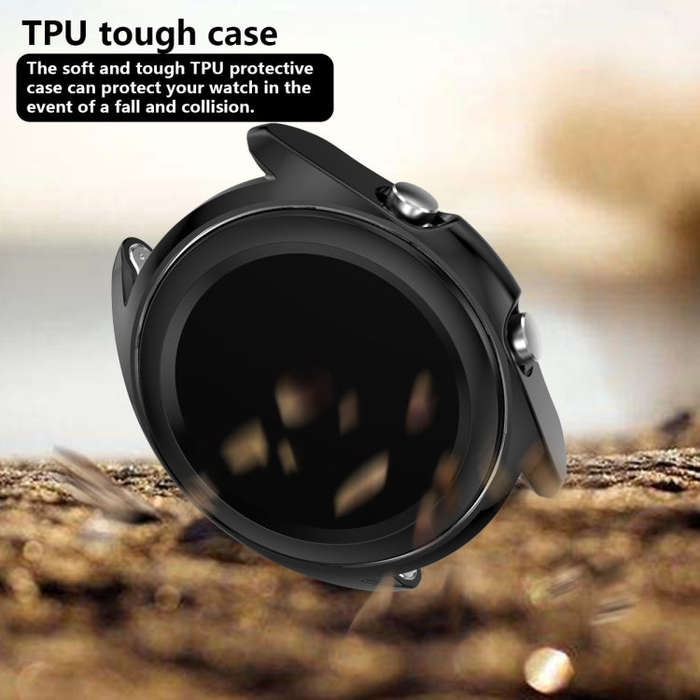 For Samsung Galaxy Watch 3 41mm Electroplating Hollow Half-pack TPU Protective Case(Black)