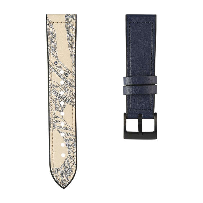 For Samsung Galaxy Watch 3 41mm TPU + Leather Watch Band(Blue+Grey)