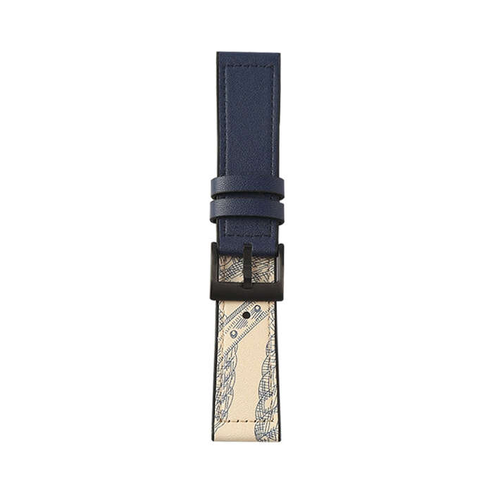 For Samsung Galaxy Watch 3 41mm TPU + Leather Watch Band(Blue+Grey)